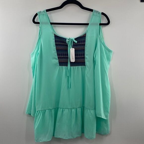 Charming Charlie Tops - 3For$20 Charming Charlie Teal NWT Off shoulder Blouse size Small